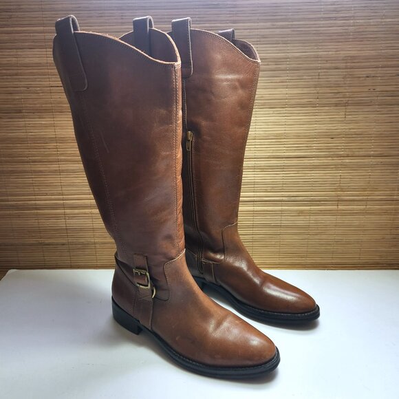 Eddie Bauer Boots by Bronx Riding Style Boots Leather Brown Women's Size 7 US - Picture 1 of 11